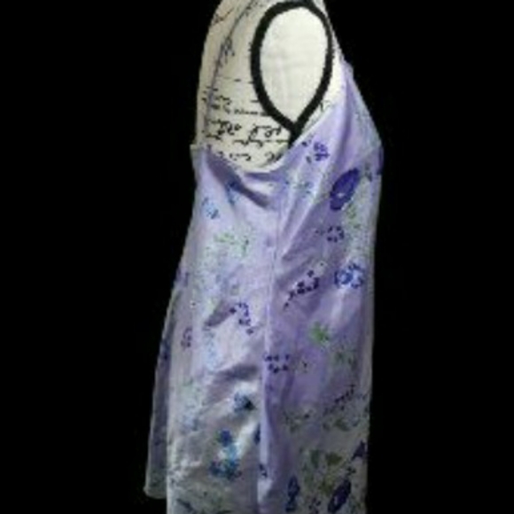 Womens sz Med Lavender blue green Floral print nighty pj gown - Picture 7 of 7